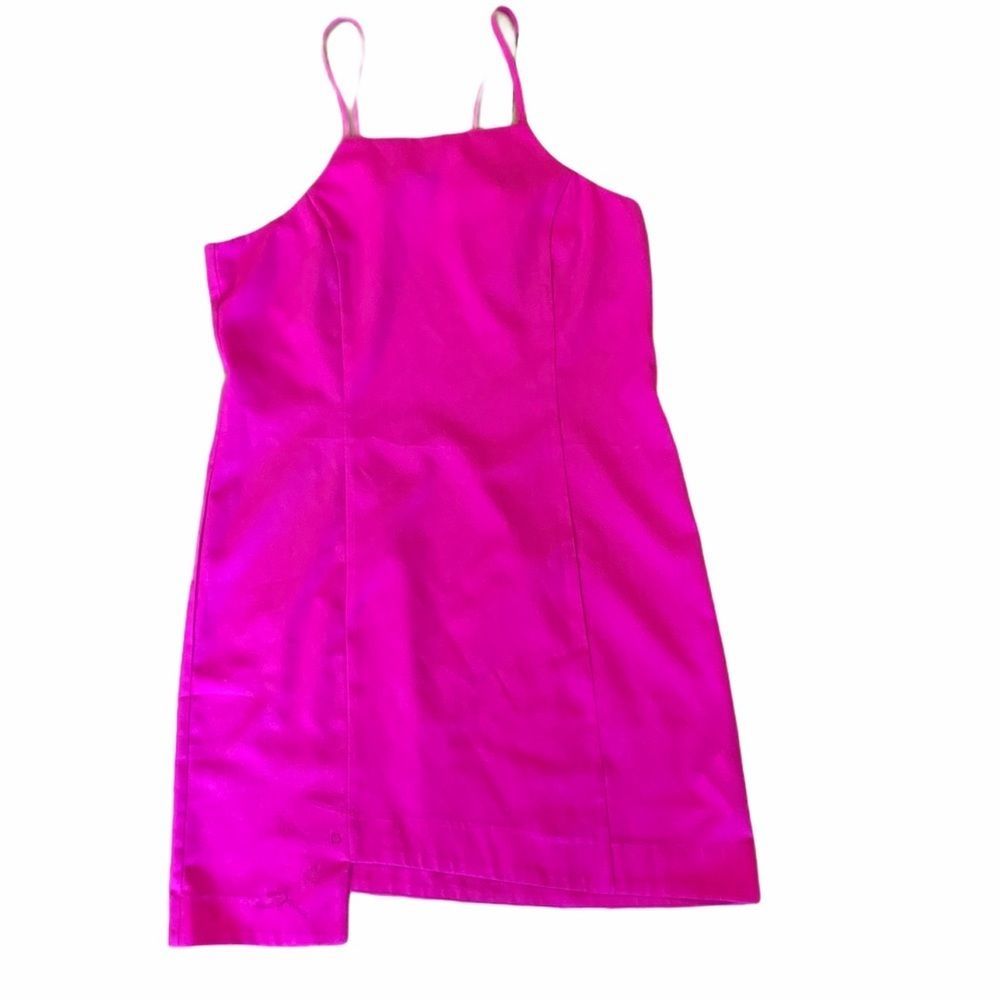 STYLESTALKER hot pink sleeveless asymmetrical hem